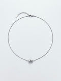SILVER ABSTRACT RIBBON SNAKE CHAIN NECKLACE