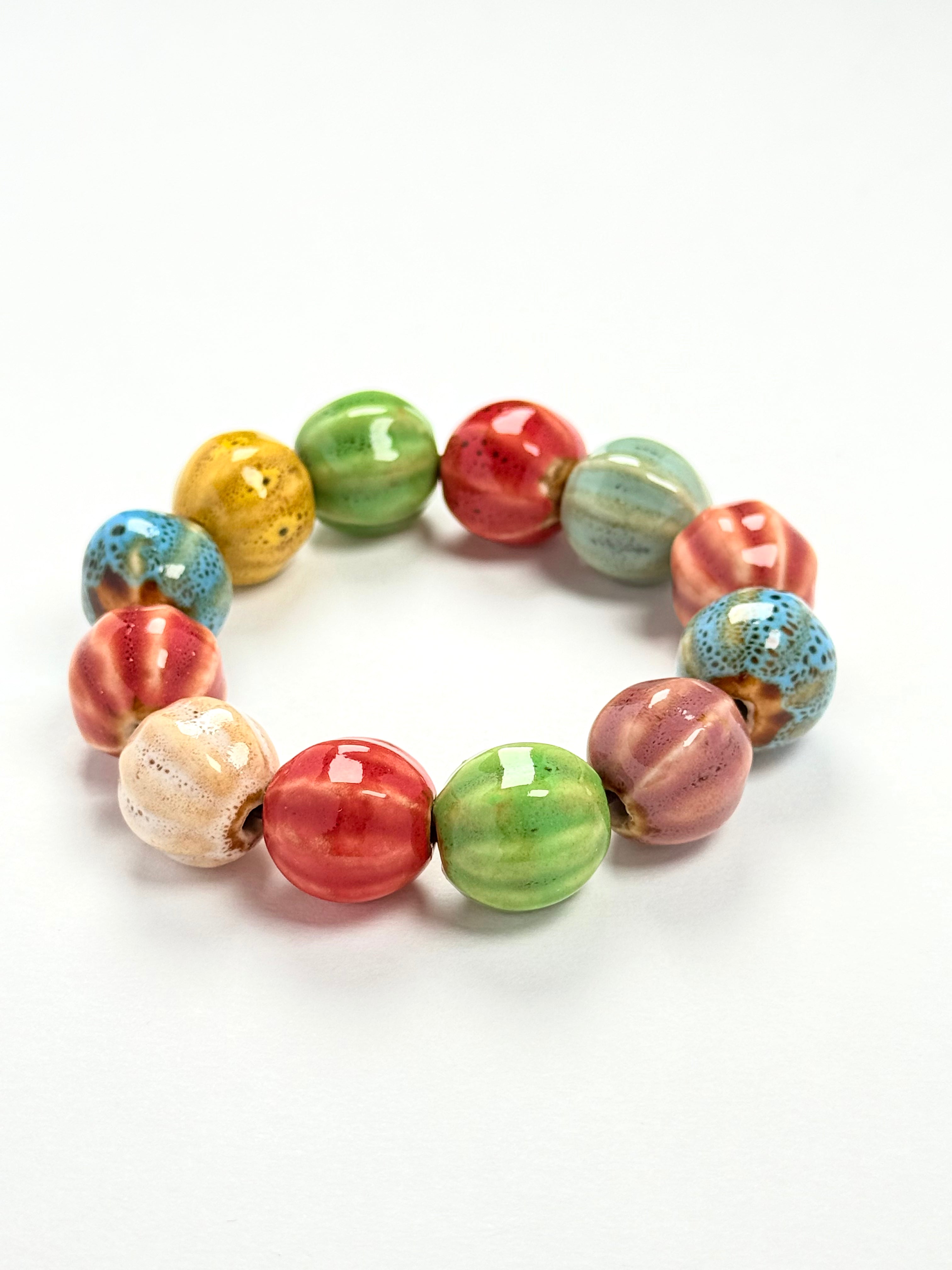 WATERMELON CERAMIC BEAD BRACELET