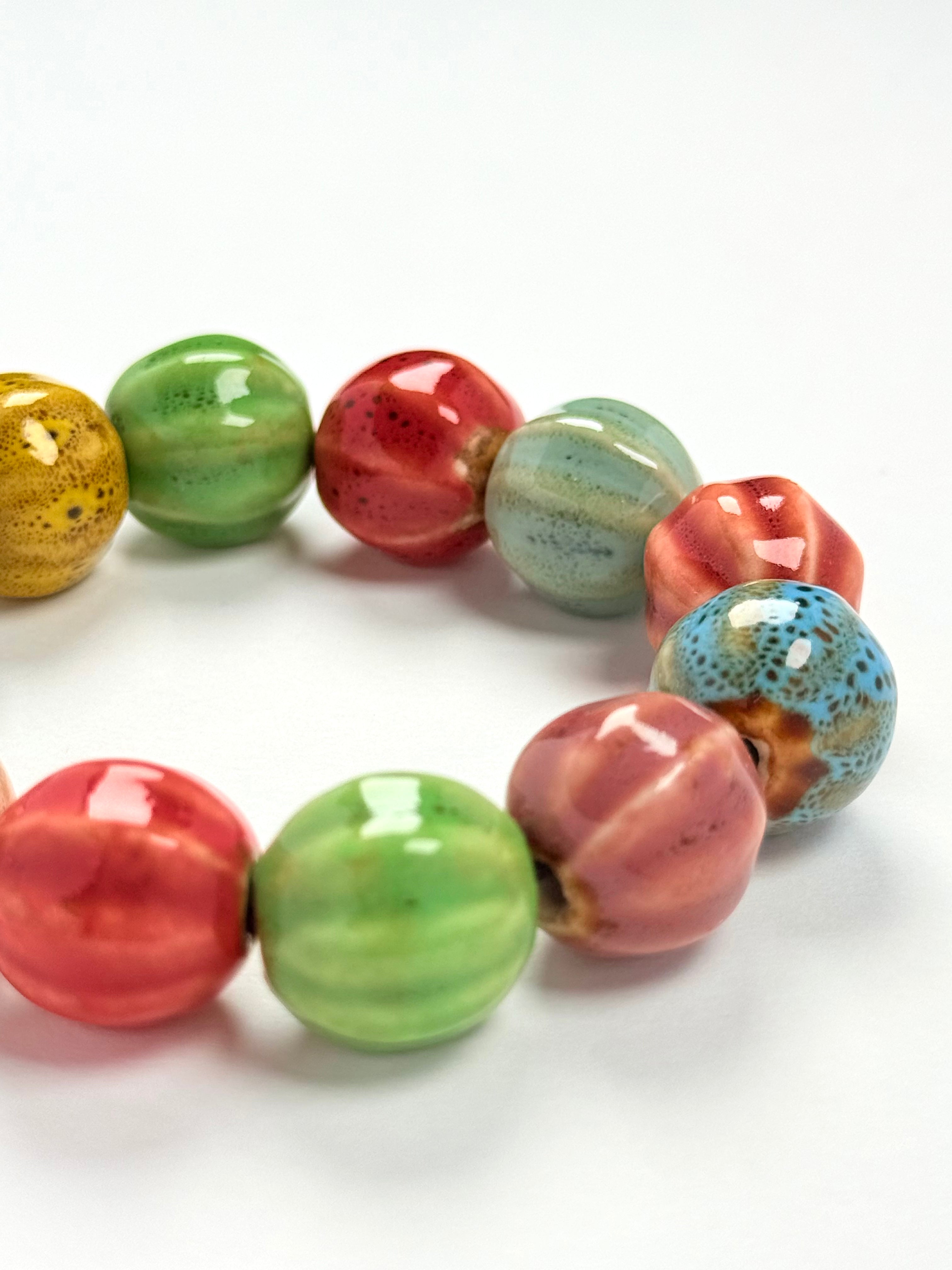 WATERMELON CERAMIC BEAD BRACELET