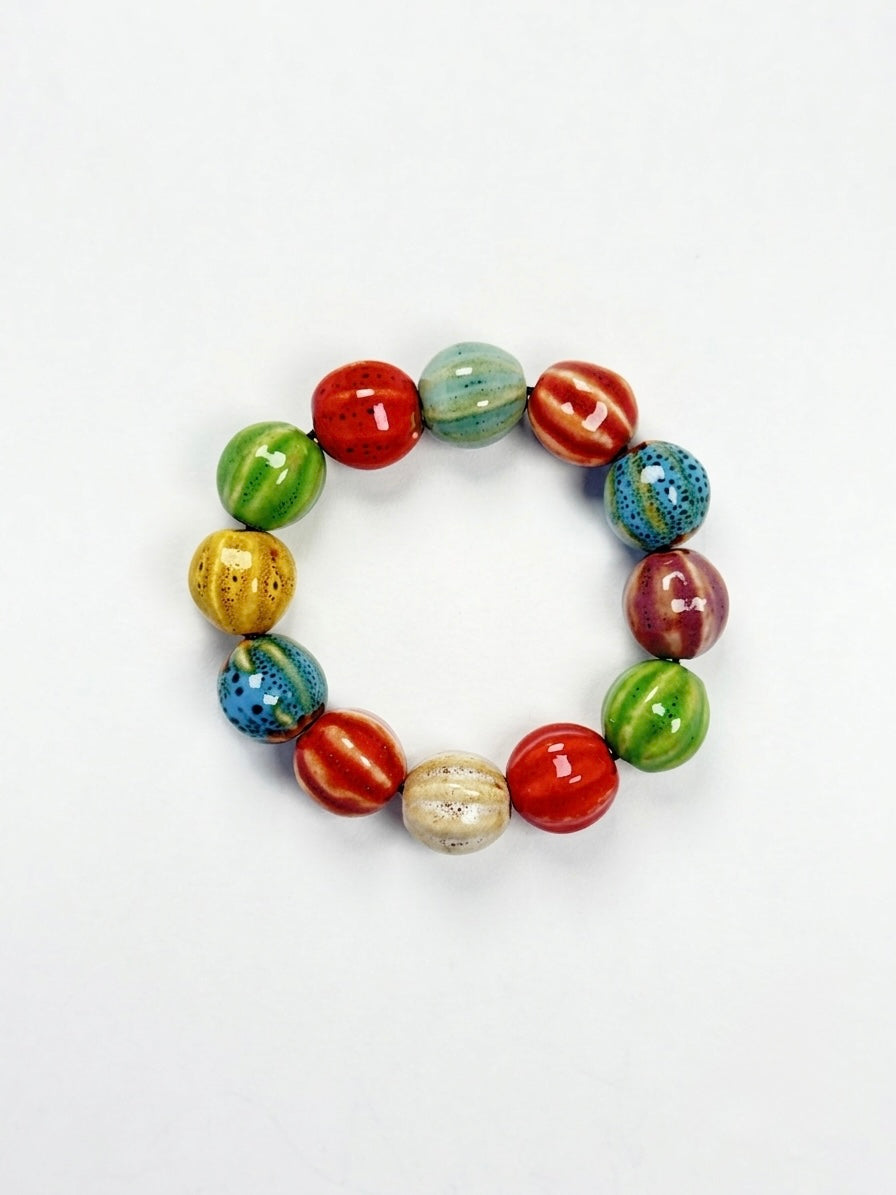 WATERMELON CERAMIC BEAD BRACELET