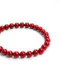 NATURAL CINNABAR BEAD BRACELET