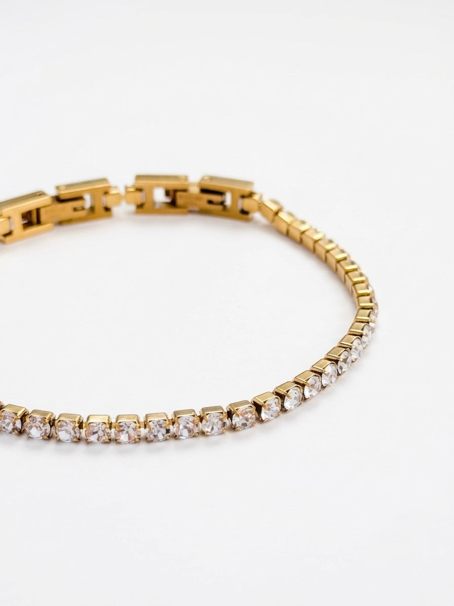 GOLD ADJUSTABLE TENNIS BRACELET