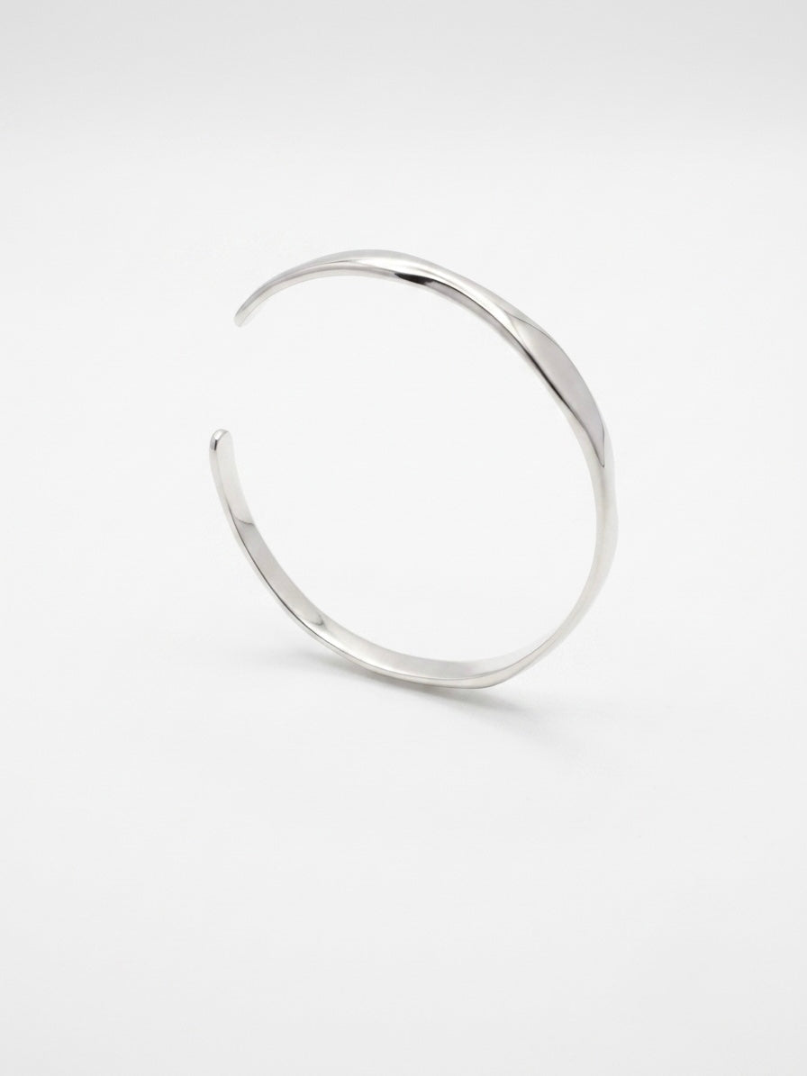 SILVER WAVE CUFF BANGLE