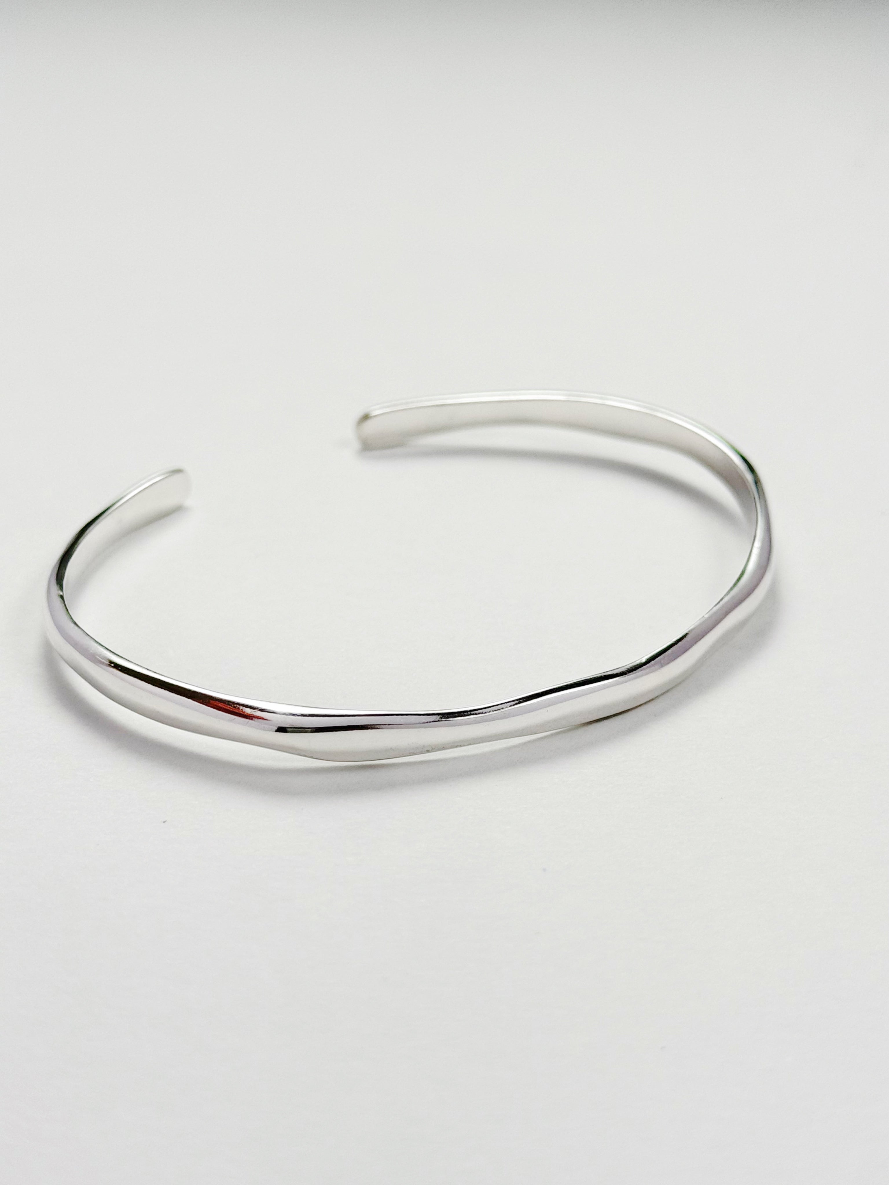 SILVER WAVE CUFF BANGLE