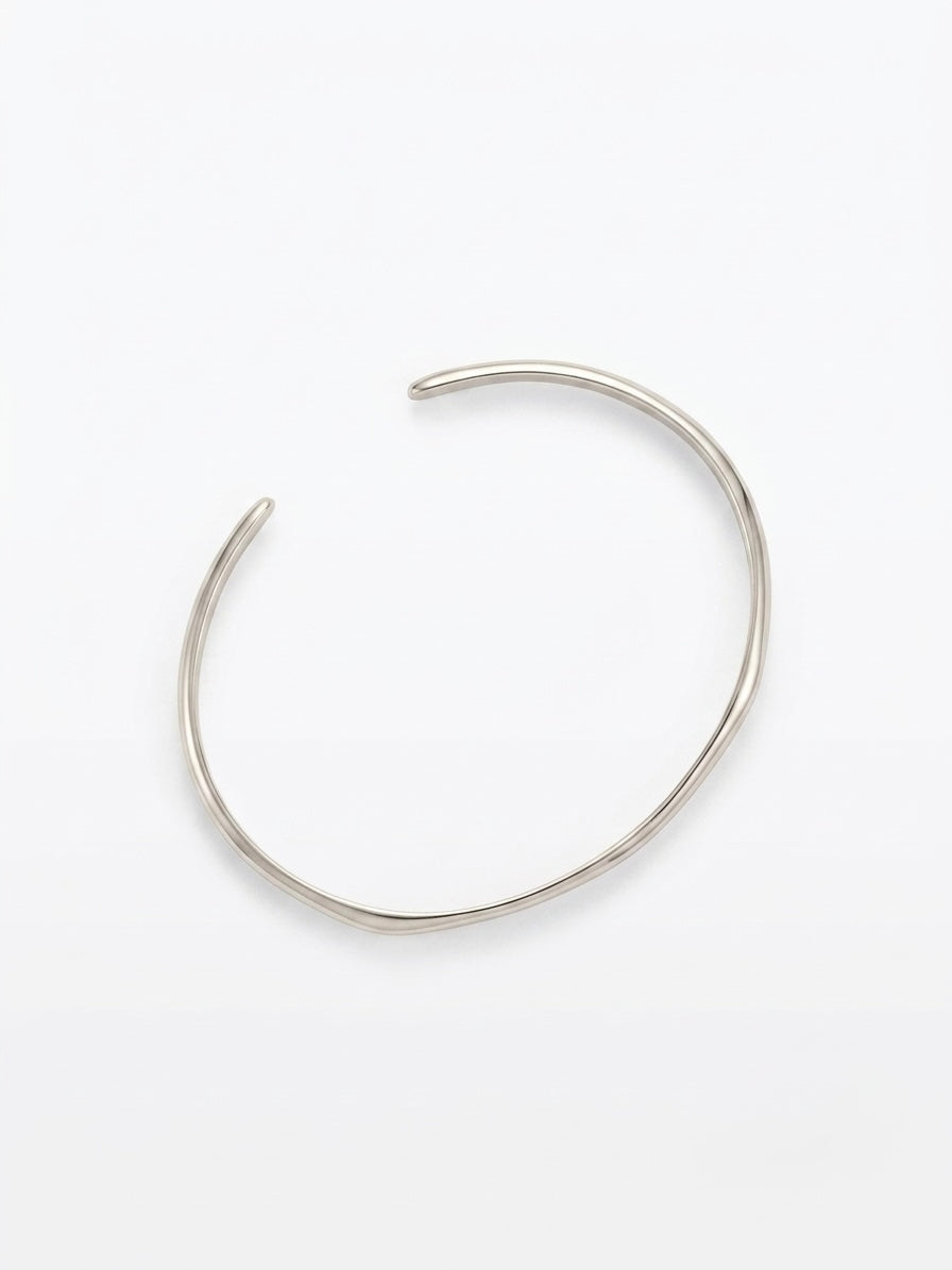 SILVER WAVE CUFF BANGLE