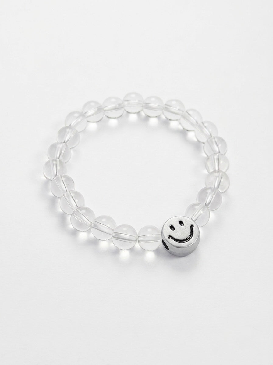 SMILEY FACE CRYSTAL BEAD BRACELET