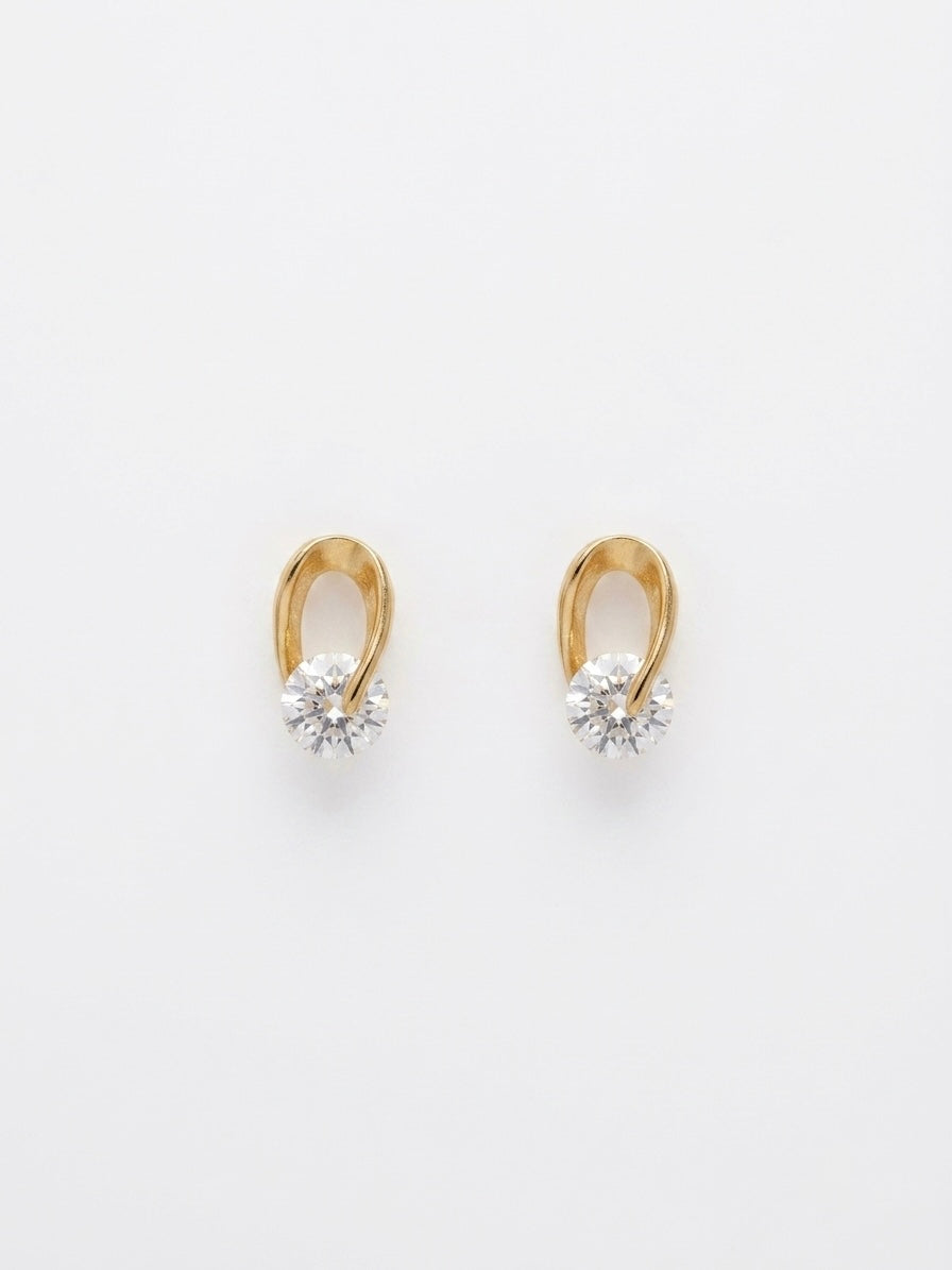 FLUID TWIST SOLITAIRE STUD EARRINGS