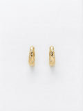 GOLD STARBURST ENGRAVED HUGGER HOOPS