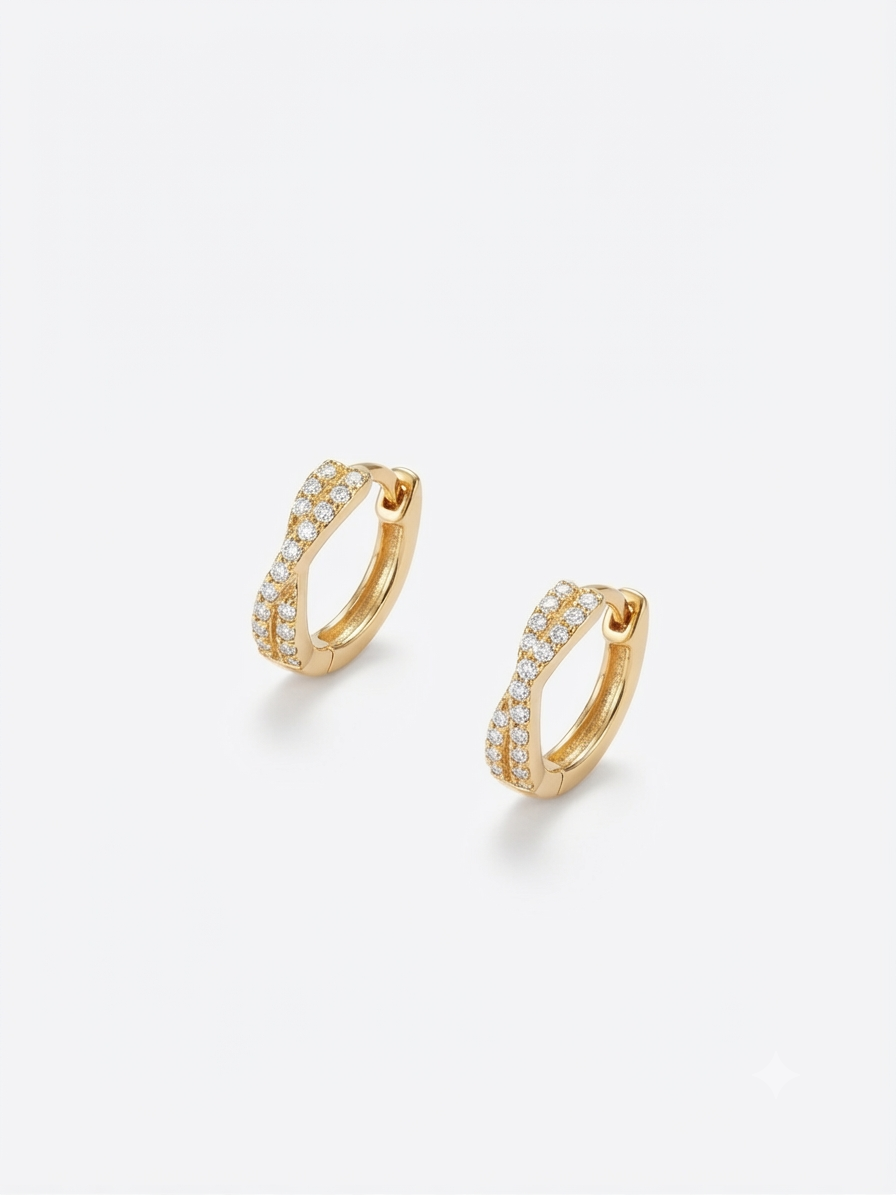 CROSSOVER PAVÉ EARRINGS