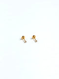 GOLD CUBIC ZIRCONIA FLAT BACK STUDS