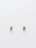 SILVER LIQUID DOUBLE-CLAW STUD EARRINGS