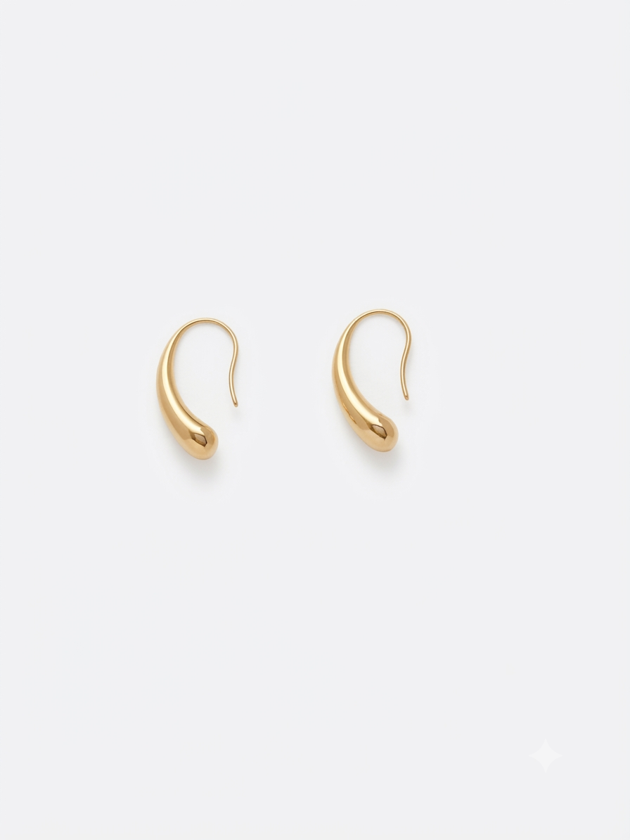 SILVER TEARDROP HOOK EARRINGS