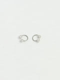 SILVER PAVÉ BALL HORSESHOE HOOP EARRINGS