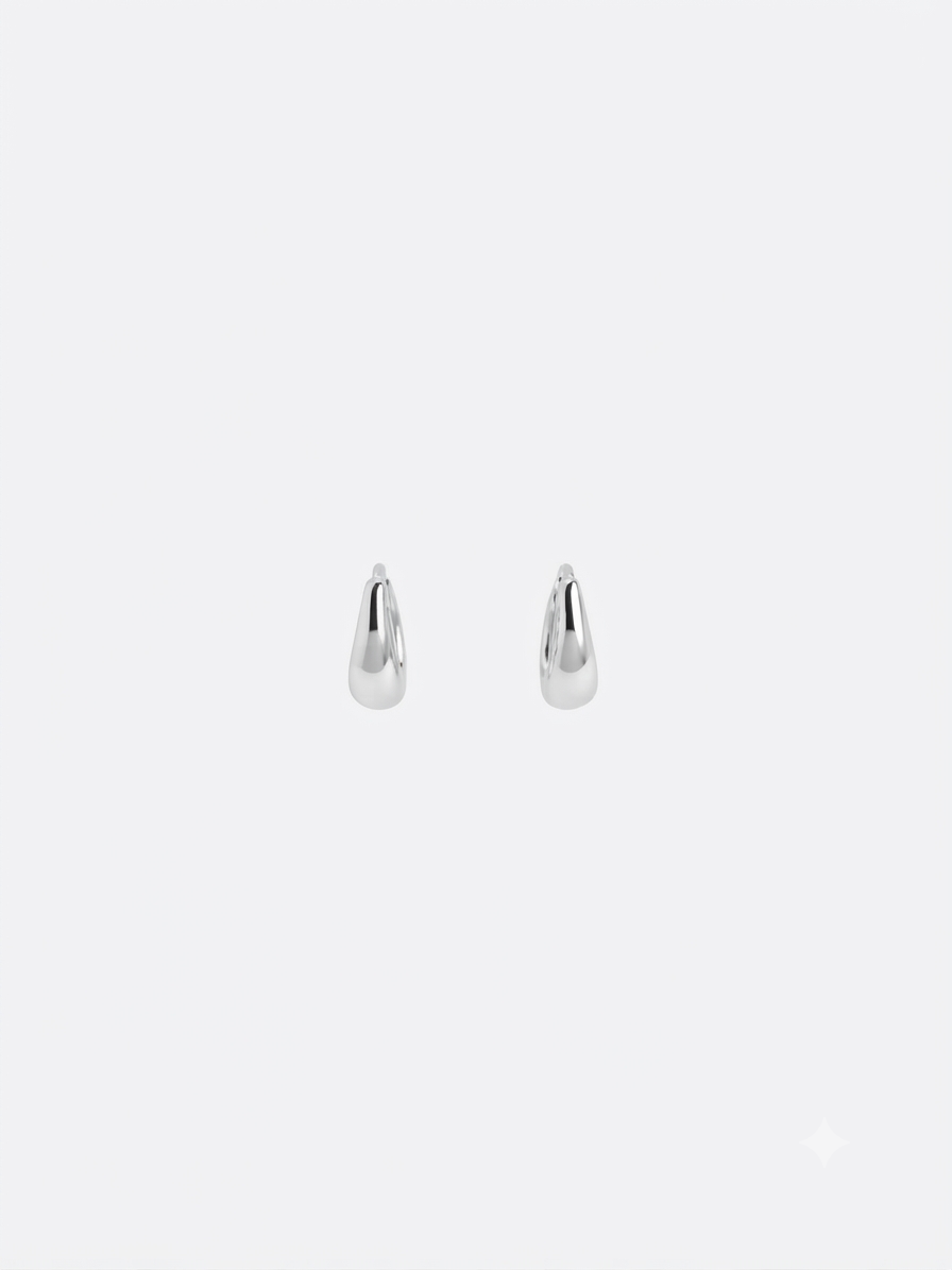 SILVER MOLTEN HUGGER HOOPS