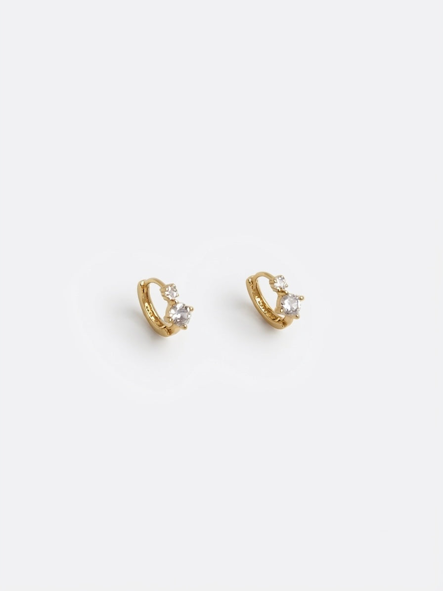 DUO STARBURST ZIRCON HUGGER HOOPS