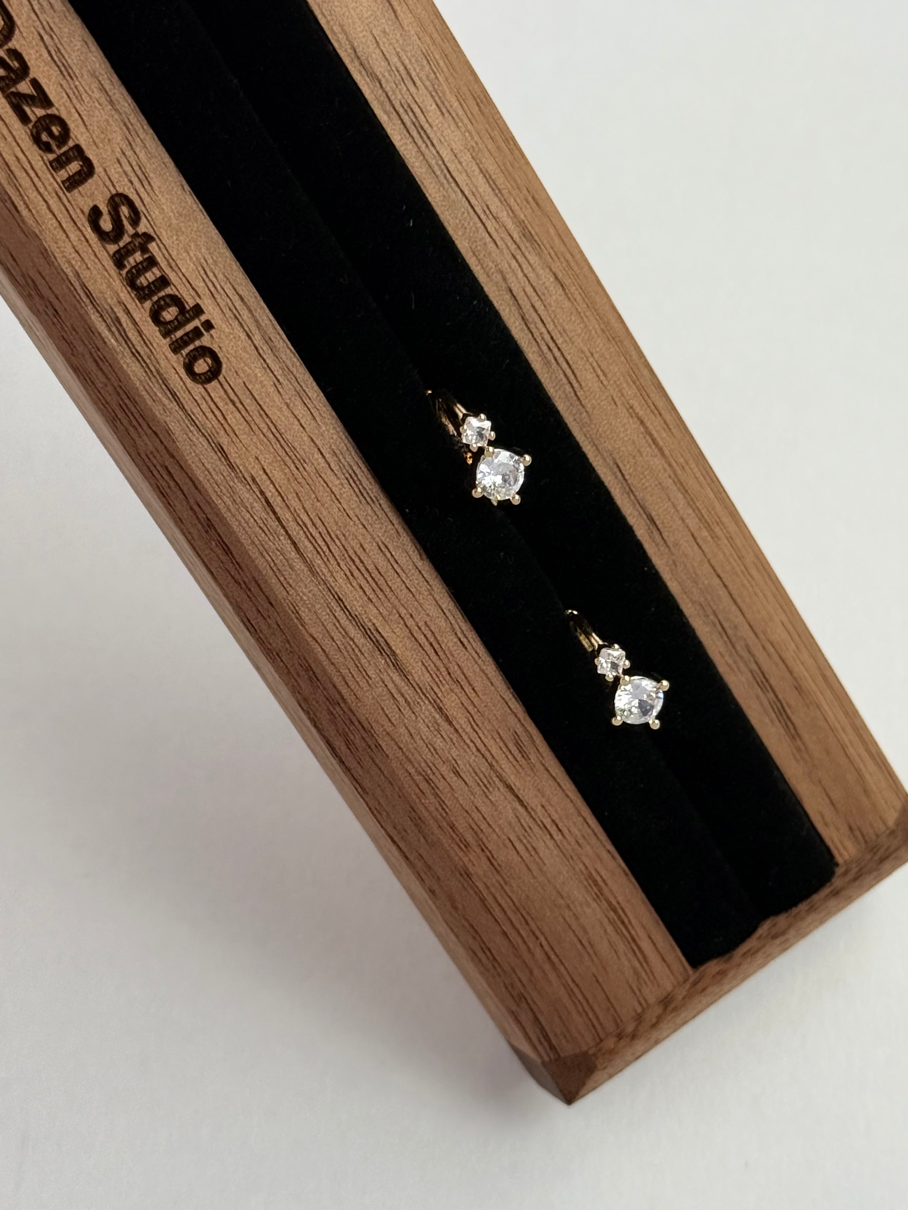 DUO STARBURST ZIRCON HUGGER HOOPS
