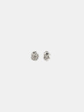 SILVER TEXTURED NUGGET STUD EARRINGS