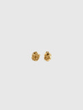 GOLD TEXTURED NUGGET STUD EARRINGS