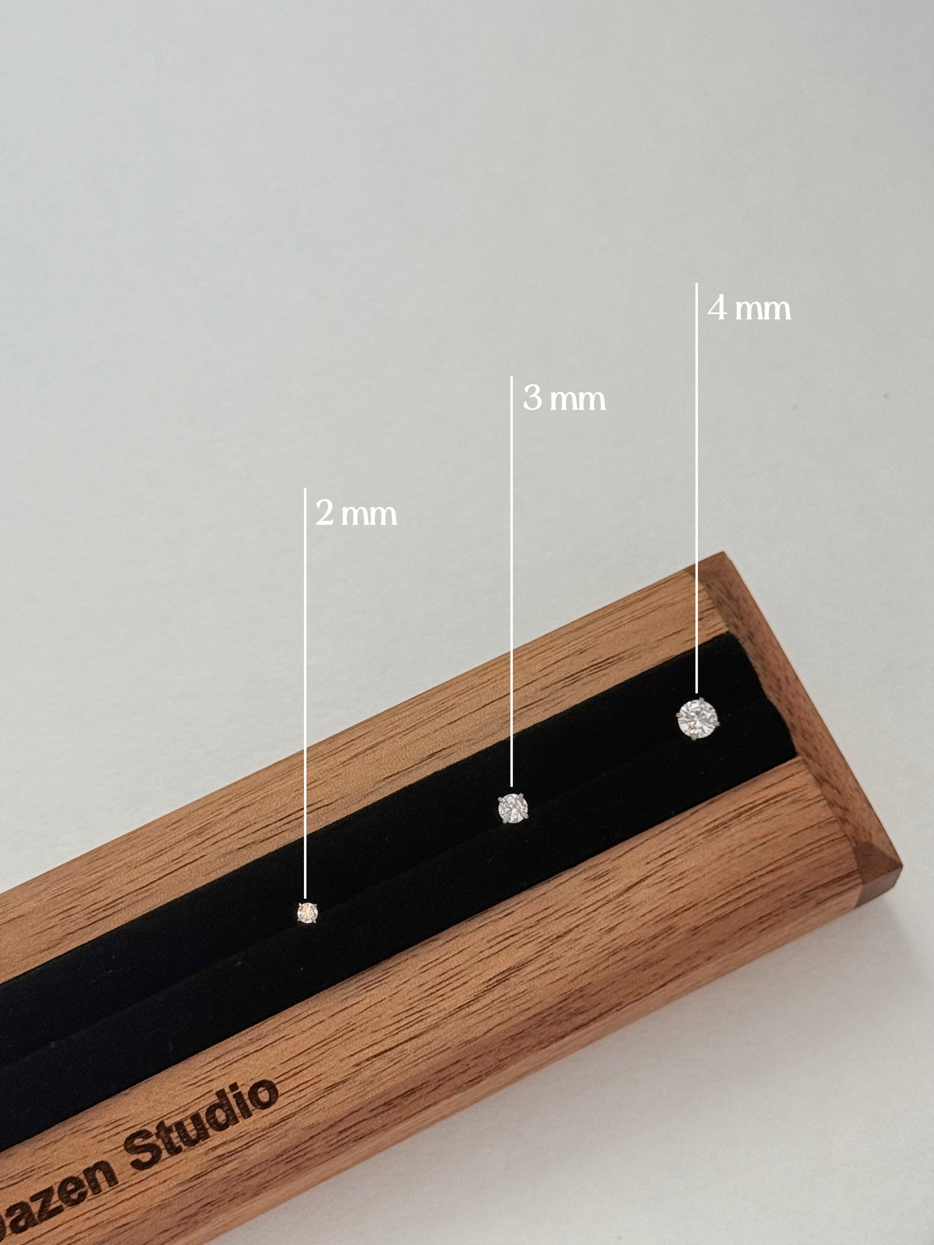 SILVER CUBIC ZIRCONIA FLAT BACK STUDS