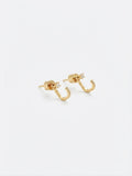 GOLD PAVÉ MICRO J-HOOP STUD EARRINGS