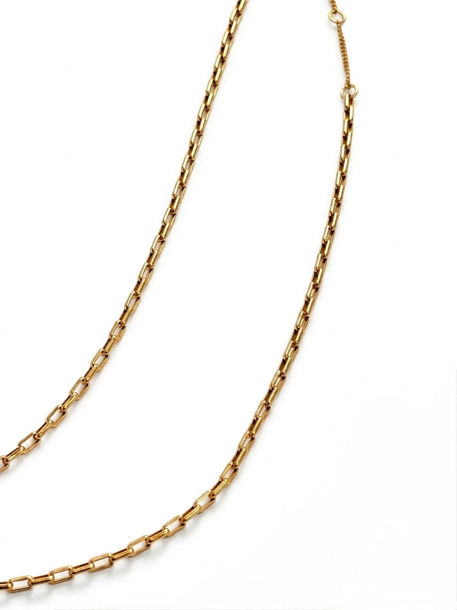 GOLD FINE BOX LINK CHAIN NECKLACE