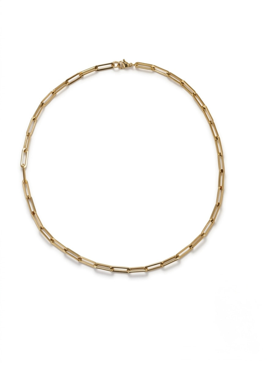 GOLD ELONGATED LINK CHAIN NECKLACE