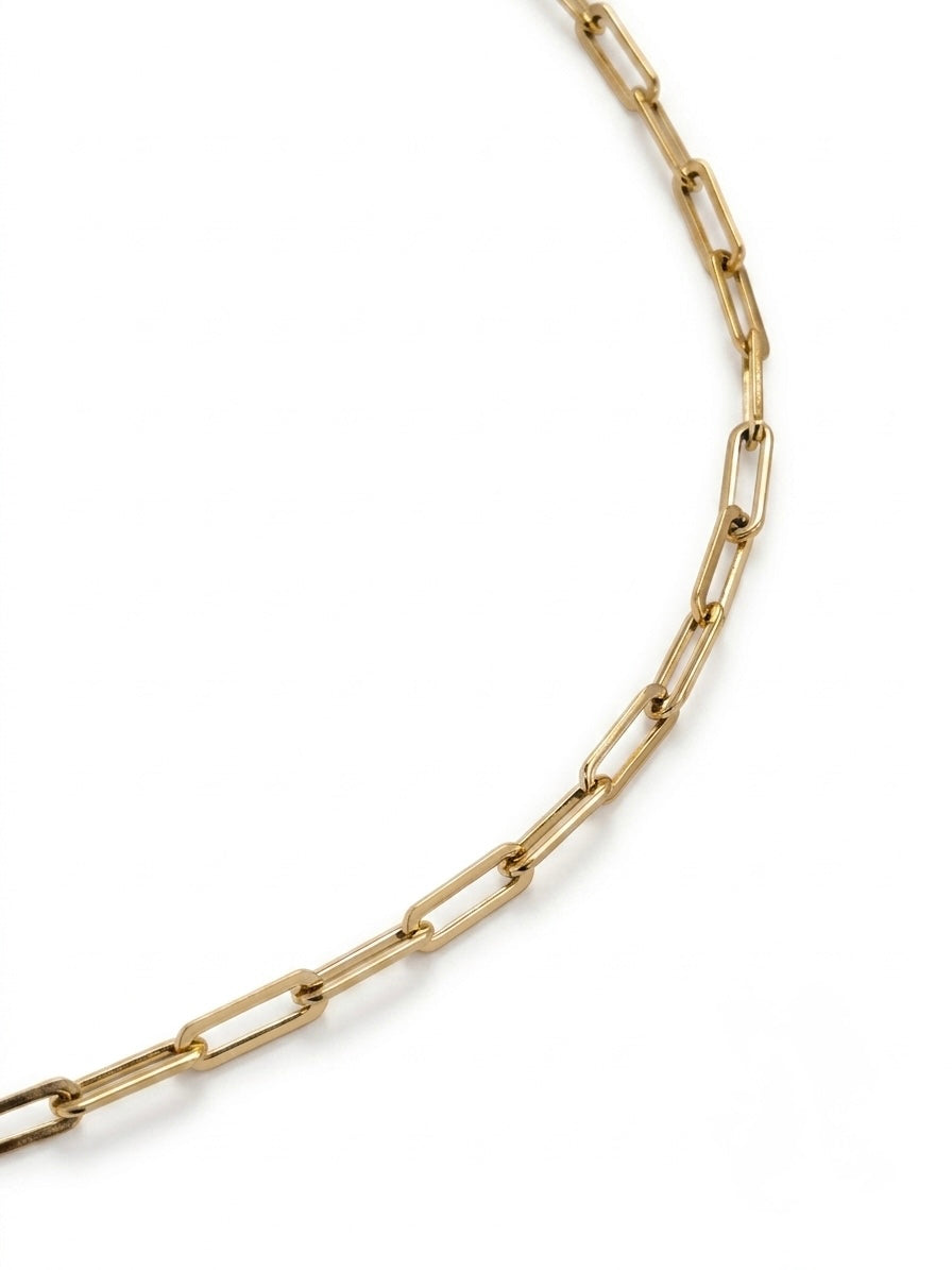 GOLD ELONGATED LINK CHAIN NECKLACE