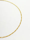 GOLD FINE FIGARO LINK CHAIN NECKLACE