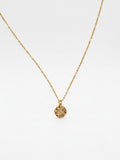 GOLD STARBURST DISC PENDANT NECKLACE