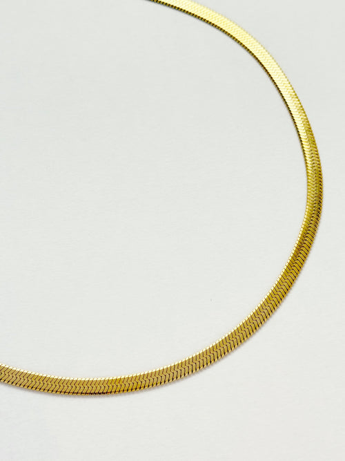 FLAT HERRINGBONE SNAKE CHAIN NECKLACE