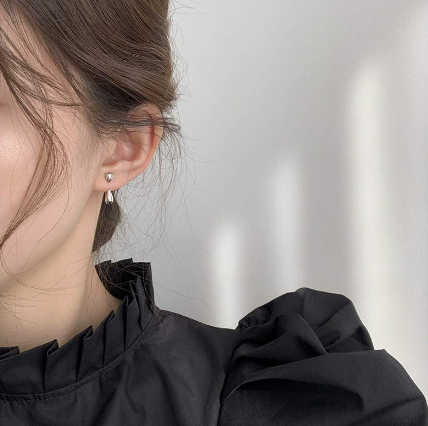 SILVER DOUBLE TEARDROP JACKET EARRINGS
